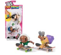 Tech Deck - Pack De 2 Sk8 Crew - 2 Finger Skates + Figurines Amovibles À Clipser sur La Planche pour Rider - Mini Skate Doigt - Jouet Enfant - Jeu Enfant 5 Ans Et + - Modèle Aléatoire