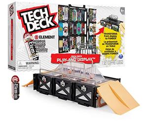 Tech Deck - Play and Display - Finger Skate - Coffret de Skate Transformable et Boite de Transport avec Touche Exclusive - Rampe pour Mini Skate de Doigt A Collectionner - Jouet Enfant 6 Ans Et +
