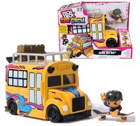 Tech Deck - Playset Camion Sk8 Crew - Bus Transformable avec 1 Finger Skate + 1 Figurine Amovible À Clipser sur La Planche pour Rider - Mini Skate Doigt - Jouet Enfant - Jeu Enfant 5 Ans Et +