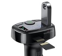 TECH DISCOUNT Chargeur de Voiture USB Allume Cigare pour téléphone Mains Libres Transmetteur FM Kit de Voiture Bluetooth LCD Lecteur MP3