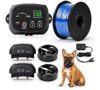 TECH DISCOUNT Clôture électrique pour Chien avec 2 Colliers Système de Délimitation Sécurisé avec Câble 300m pour 8 à 21 Pouces Cou de Chien Filaire pour Jardin Extérieur