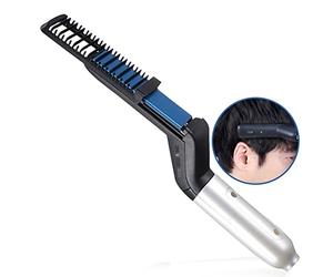 TECH DISCOUNT Peigne barbe chauffant cheveux à poux coiffure multifonctionnel homme femme brosse soin corporel double usage noir petit pratique