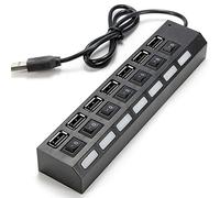 TECH DISCOUNT Prise Multiple électrique interrupteurs Alimentation Bloc Adaptateur Multi Parafoudre Intelligent Ethernet 7 Ports HDMI indépendant