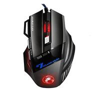 TECH DISCOUNT Souris Ordinateur Optique Filaire Gamer LED Jeu 7 Boutons Professionnel Gaming Mouse USB Haute Précision Réglable + Cadeau Tapis