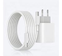 Tech-Fan Chargeur 35W USB-C avec Câble 1m, Charge Rapide PD/PPS, Compatible avec iPhone 17/16/15, Samsung Galaxy S25/S24/S23/S22, Google Pixel, Huawei, Xiaomi, iPad, Blanc, Compact