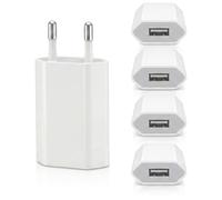 Tech-Fan Chargeur Secteur USB 5V 1A,[5 Pack], Adaptateur Prise Murale Universel Compact, Embout Bloc Charge Douce Compatible avec iPhone, Samsung Galaxy, Xiaomi, AirPods, Apple Watch, Tablettes & MP3