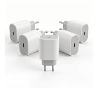 Tech-fan Chargeur USB-C 35W Charge Rapide, Lot de 5, Blanc, Compact, Compatible avec iPhone 17/16/15/14/13/12/11/SE/X/XS/XR, Power Delivery
