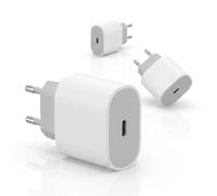 Tech-fan Lot de 10 Chargeurs USB-C 25W Compatible avec iPhone 16 15 14 13 12 11 Pro Max Plus SE - Pack de 10 Blocs Prises Secteur PD 3.0 Charge Rapide - Design Compact et Sécurisé - Blanc