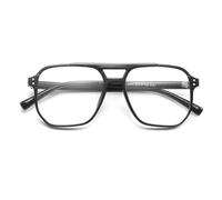 TECH-LINE-DIRECT FASHION ACCESSORIES Monture de lunettes vintage à double pont de style rétro bloquant la lumière bleue pour homme et femme, Noir , Medium