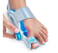 Tech Love Orthèse Hallux Valgus Coussin Rafraîchissant Plaque De Fixation Pour Hallux Valgus Avec 3 Angles De Fixation Différents Attelle Orteils Séparateur D'orteils Jour Et Nuit Bleu 1PCS