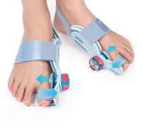 Tech Love Orthèse Hallux Valgus Coussin Rafraîchissant Plaque De Fixation Pour Hallux Valgus Avec 3 Angles De Fixation Différents Attelle Orteils Séparateur D'orteils Jour Et Nuit Bleu 2PCS