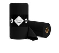 TECH N'FAST 75 Chiffons Microfibres Noirs - Rouleau Déchirable 30x30cm - Chiffons Réutilisables et Lavables sans Peluche - Microfibres Multi-Usages Maison, Vitres, Cuisine, Auto - Noir