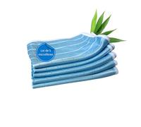 TECH N'FAST Chiffon Bambou - Essuyage vitre sans Trace, INOX, chromes, miroirs - Lot de 5 Microfibres - Dimensions 48x36cm - Couleurs : Vert-Bleu-Rose (Bleu)