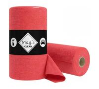 TECH N'FAST Chiffons Microfibres de Nettoyage en Rouleau - Chiffon Microfibre Réutilisable, Déchirable et sans Peluche pour Nettoyage Multi-Usages - Rouleau de 75 Chiffons Microfibre 30x30cm - Rouge