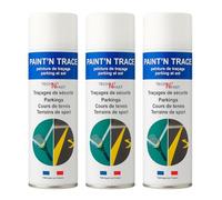 TECH N'FAST PAINT'N TRACE : Peinture de traçage de lignes de parkings, terrains de sport et marquage de sécurité -Lot de 3 bombes peinture bleu de traçage 500ml - Bleu