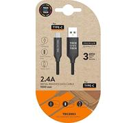 TECH ONE TECH CABLE DE CARGA/SYNC USB-C NEGRO 1M