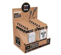 Tech One Tech EarTECH TEC1003 / avec Microphone/ Jack 3.5/ Comprend 6 écouteurs blancs et 6 écouteurs noirs