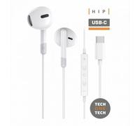 Tech One Tech earTECH TEC1301/ Casque d'écoute avec microphone/ USB Type-C/ Blanc