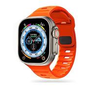 TECH PROTECT Iconband Line Bracelet Montre Connectée de Sport de Rechange en Silicone TPU Souple Compatible avec Apple Watch 4/5/6/7/8/SE/Ultra | Orange