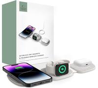 Tech-Protect QI15W-A32 chargeur inductif 3-en-1 avec MagSafe pour smartphone / Apple Watch / AirPods - gris