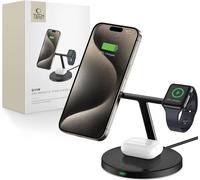 Tech-Protect QI15W-A35 chargeur inductif 3-en-1 avec MagSafe pour téléphone / AirPods / Apple Watch - noir
