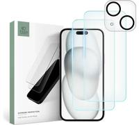 Tech-Protect Supreme Set pour iPhone 15 Plus 2x verre trempé pour l'écran / verre trempé pour l'appareil photo