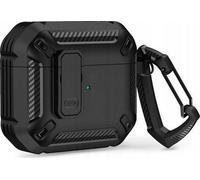 Tech-Protect X-CARBO APPLE AIRPODS PRO 1 / 2 BLACK, ?tui pour ?couteurs + casque, Noir