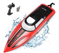 Tech RC Bateau Télécommandé Electrique, Radiocommandé Etanche Haute Vitesse 25KM/H, 2.4HGz Course Jouet Enfant Multi-Modes de Conduire & Veilleuse LED pour Piscine Lacs
