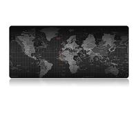 Tech Stor3 Tapis de souris de gaming XXL motif mappemonde 90 x 40 cm avec base en caoutchouc naturel antidérapant, serré et lisse, adapté à toute souris, clavier et ordinateur portable