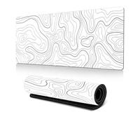 Tech Stor3 Tapis de Souris de Jeu XL Abstrait Blanc 80 x 30 cm Fantaisie Abstrait Blanc avec Base antidérapante, serré et Lisse, adapté à n'importe Quelle Souris, Clavier et Ordinateur Portable