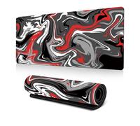 Tech Stor3 Tapis de Souris de Jeu XL Abstrait Rouge 80 x 30 cm Fantaisie Abstrait Rouge avec Base antidérapante, serré et Lisse, adapté à n'importe Quelle Souris, Clavier et Ordinateur Portable