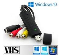 Tech Stor3 USB 2.0 Audio/Video Grabber nouvelle version 2023, compatible avec Windows 10-11 - Convertit les cassettes vidéo numériques - Carte de capture vidéo USB