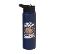Tech Support Christmas Cookies IT Helpdesk Ordinateur de Noël Stainless Steel Insulated Water Bottle