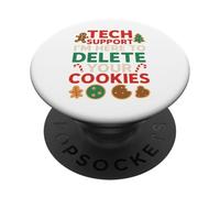 Tech Support Christmas Cookies Lover Women Men Funny PopSockets PopGrip Adhésif