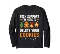 Tech Support Here to Delete Cookies Funny Christmas Manche Longue