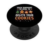 Tech Support Here to Delete Cookies Funny Christmas PopSockets PopGrip Adhésif