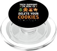 Tech Support Here to Delete Cookies Funny Christmas PopSockets PopGrip pour MagSafe