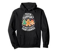 Tech Support I'm Here to Delete Your Cookies Chemise de Noël Sweat à Capuche, Unisexe pour Adultes, Noir, XL