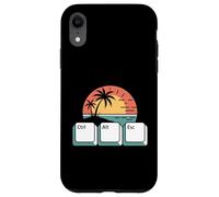 Tech Vacation Humour - Ctrl Alt Esc Beach Escape Coque pour iPhone XR