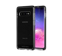 tech21 Evo Check Coque arrière de Protection pour Samsung Galaxy S10+ Motif à Carreaux fumé/Noir