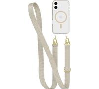 tech21 EvoCrystal avec bandoulière pour iPhone 16, compatible avec MagSafe, coque de protection contre les chocs testée 15x selon la norme militaire, avec cordon bandoulière - doré