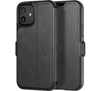 tech21 EvoWallet Coque pour Apple iPhone 12 Mini 5G - Protection Anti-microbien et antibactérienne Contre Les microbes et Les Chutes de 3,6 m Noir