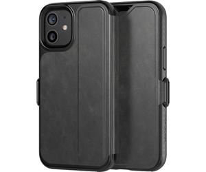 tech21 EvoWallet Coque pour Apple iPhone 12 Mini 5G - Protection Anti-microbien et antibactérienne Contre Les microbes et Les Chutes de 3,6 m Noir