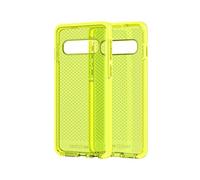 tech21 Tech Enterprises Coque de Protection pour Samsung Galaxy S10 Motif FlexShock Evo Check Jaune Fluo