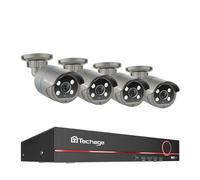 Techage 8CH Système de sécurité CCTV, résolution 4MP, audio bidirectionnel, 8CH NVR 4 caméras, 1T