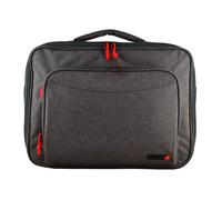 Mallette Classique Techair Z0137 14/15.6" Grise avec Touche de Rouge. Poche Avant Organizer, bandoulière.