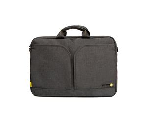 Techair Evo Pro TAEVA001V2 Sac Toploader 13.3" Gris Polyester Motif, Compartiment 330x230x20mm, Poches Avant/Arrière, Bandoulière Amovible, 438g