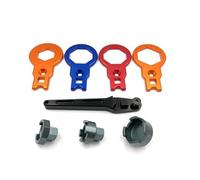 TECHAUTO Bloque Volant Moteur Arrache Volant Clé et Manchon pour Fourche de Moto, adaptés à l'outil de réparation de démontage d'amortisseur Avant KYB Showa WP, clé 50/49/35 mm(1 Kit)