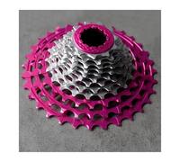 TECHAUTO Bloque Volant Moteur Arrache Volant Convient pour la Cassette HG ZRACE Alpha EX 11 Vitesses, extrêmement légère, entièrement Creuse, CNC, pour vélos de Route et vélos pliants(Pink 11-34T)