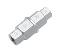 TECHAUTO Bloque Volant Moteur Arrache Volant Outil Universel de démontage de Roue d'essieu Hexagonal pour Motos 17, 19, 22, 24 mm 3/8 Pouces Clé à Douille Multifonction 4 en 1(Gray)